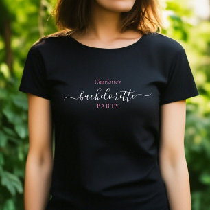 Stylish Bachelorette Party Black T-Shirt