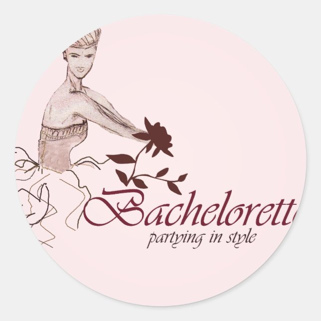 Stylish bachelorette party classic round sticker (Front)