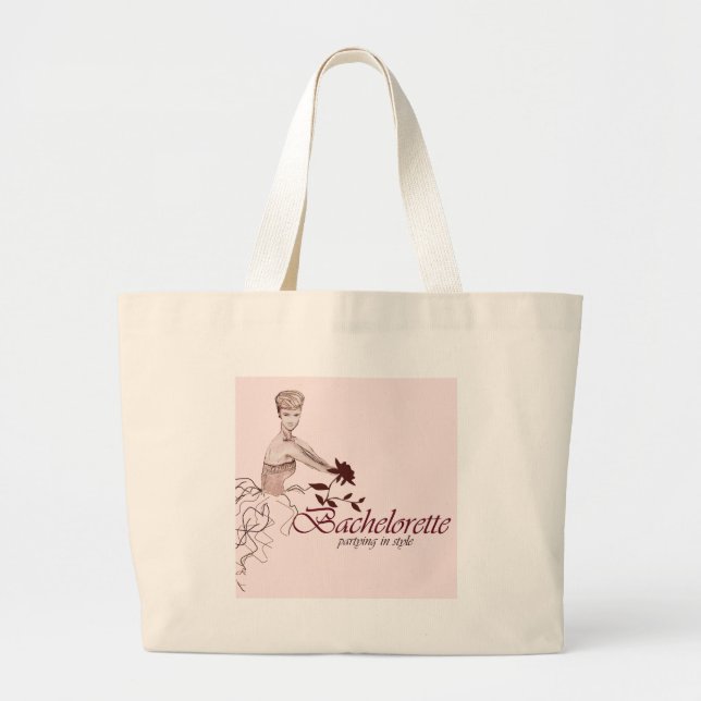 Stylish bachelorette party large tote bag (Front)