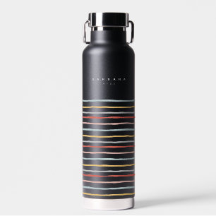 Stylish Back to School Colourful Stripes Monogram Water Bottle