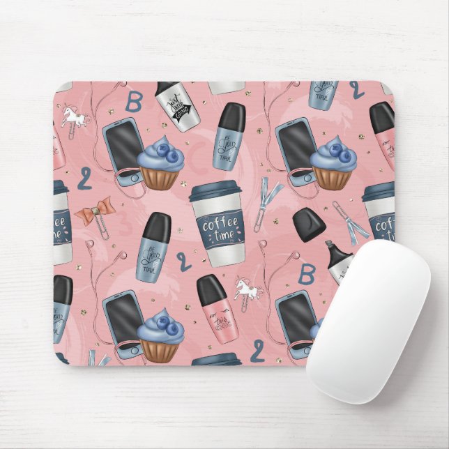 Stylish Back-to-School Mousepad for Girls (With Mouse)