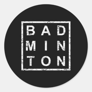 Stylish Badminton Classic Round Sticker