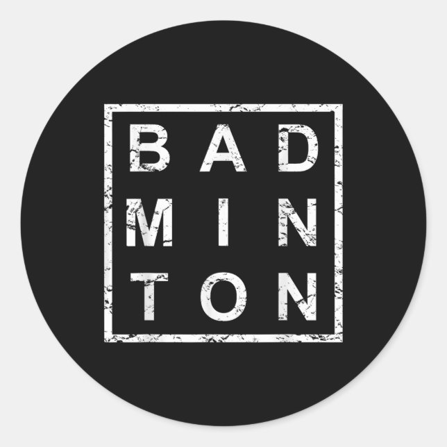 Stylish Badminton  Classic Round Sticker (Front)