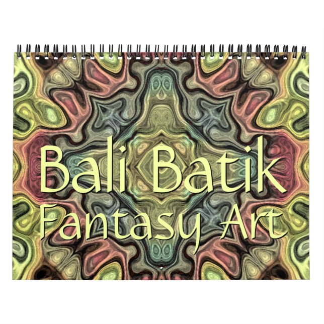 Stylish Bali Batik Pattern Fantasy Art Designs Calendar (Cover)