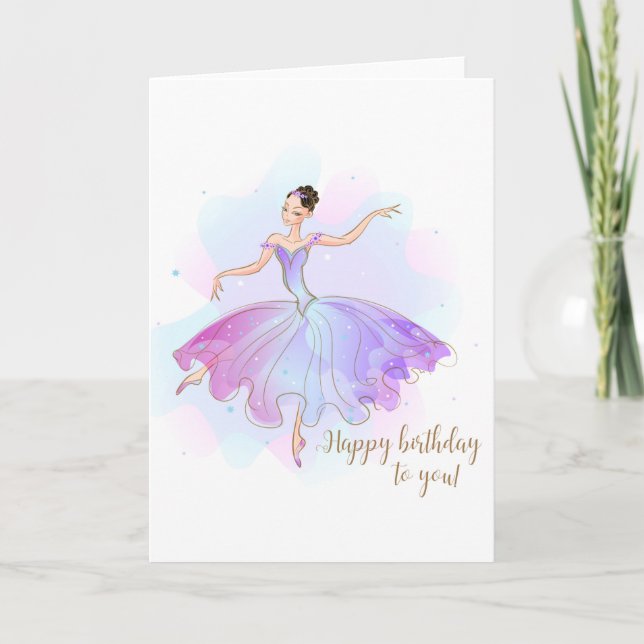 Stylish Ballerina Birthday Wishes | Birthday Card (Front)