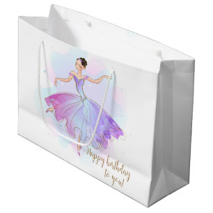 Stylish Ballerina Birthday Wishes   Birthday Large Gift Bag