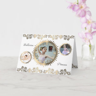 Stylish Ballerina Personalised Photo Collage Card