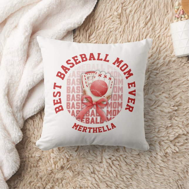 Stylish BASEBALL MOM Custom Name Cushion (Blanket)
