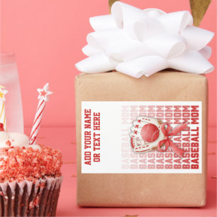 Stylish BASEBALL MOM Custom Name Mothers Day Rectangular Sticker