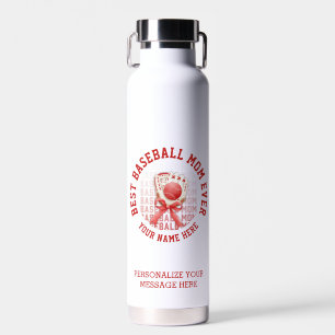 Stylish BASEBALL MOM Custom Name Mother's Day Water Bottle