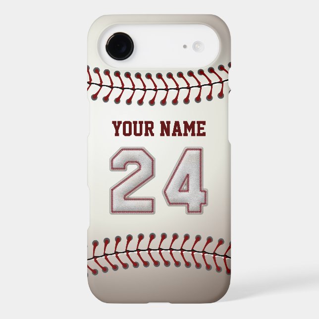 Stylish Baseball Number 24 Custom Name - Unique Case-Mate iPhone Case (Back)