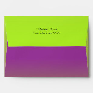 Stylish Bat Mitzvah Purple to Green with Star Envelope