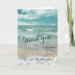 Stylish Beach Starfish Wedding THANK YOU