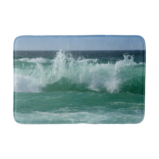 Stylish Beach Waves Nature Seaside Template Medium Bath Mat (Front)