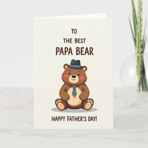 Stylish Bear Fathers Day Image Card
