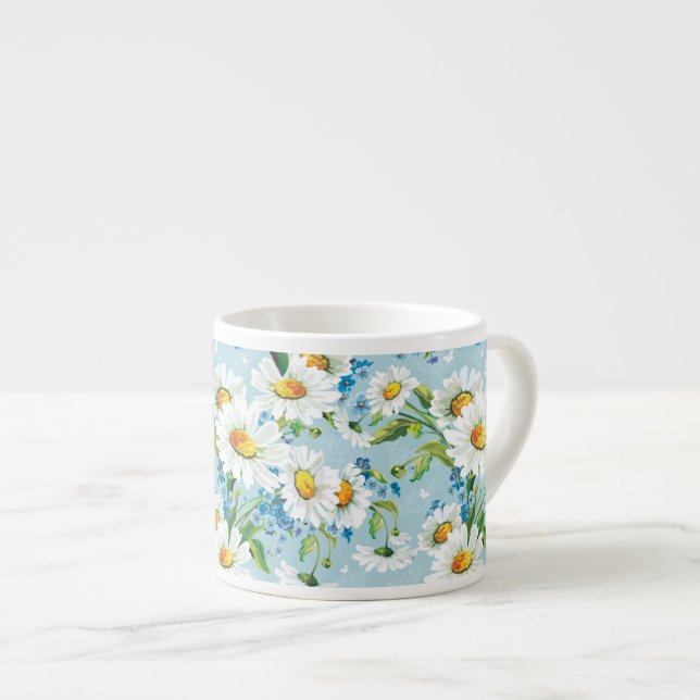 Stylish beautiful bright floral pattern 2 espresso cup (Front Right)