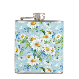 Stylish beautiful bright floral pattern 2 hip flask