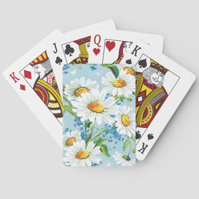 Stylish beautiful bright floral pattern 2 playing cards (Back)