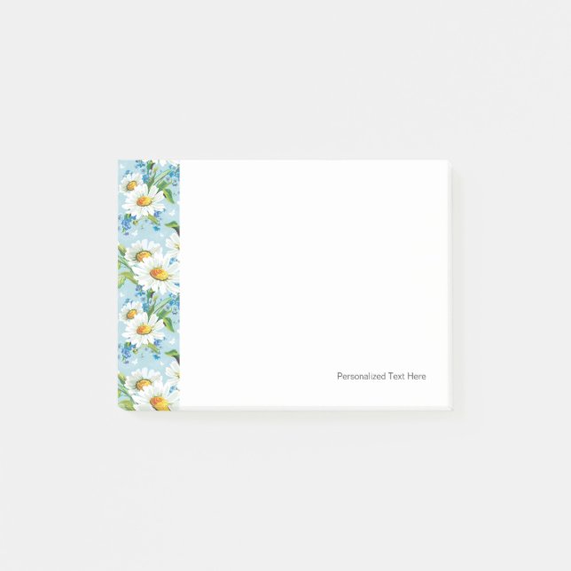Stylish beautiful bright floral pattern 2 post-it notes (Front)