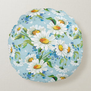 Stylish beautiful bright floral pattern 2 round cushion