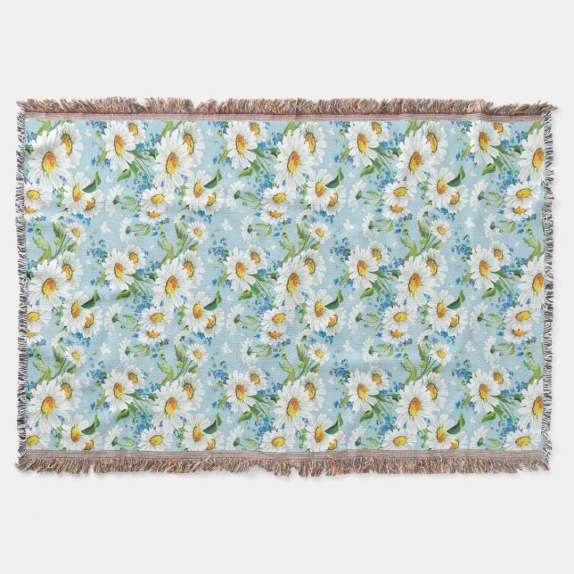 Stylish beautiful bright floral pattern 2 throw blanket (Front)