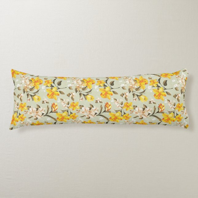 Stylish beautiful bright floral pattern body cushion (Front)