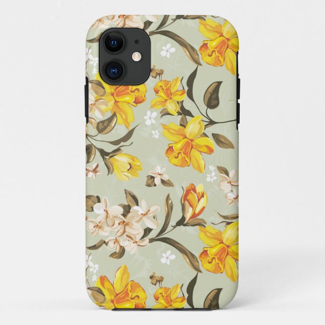 Stylish beautiful bright floral pattern Case-Mate iPhone case (Back)