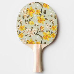 Stylish beautiful bright floral pattern ping pong paddle