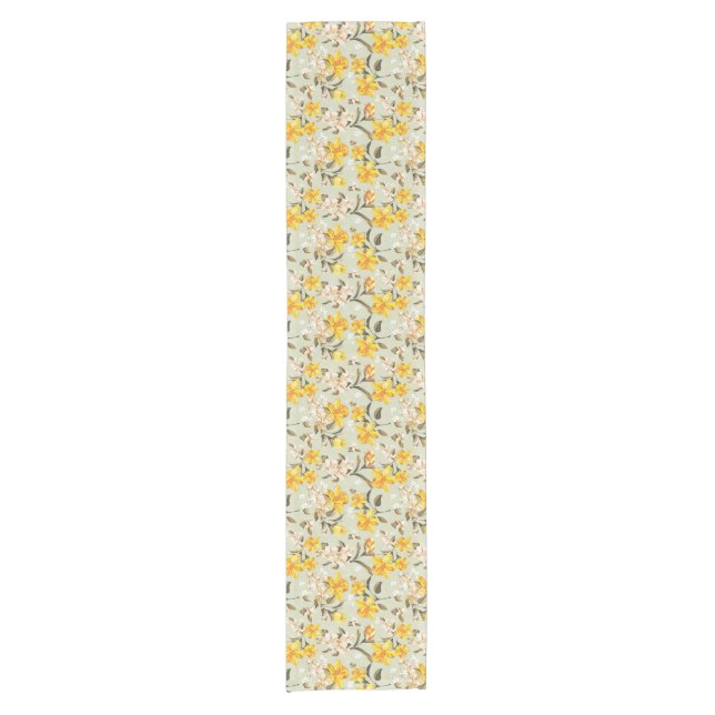 Stylish beautiful bright floral pattern short table runner (Front)