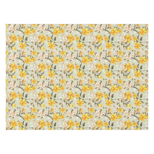 Stylish beautiful bright floral pattern tablecloth (Front (Horizontal))