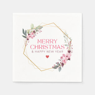 Stylish Beautiful Customised Name Merry Christmas. Napkin