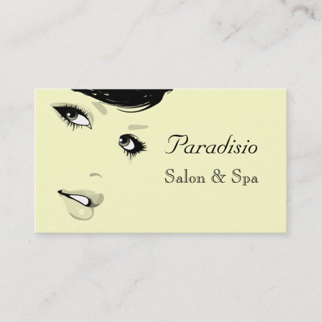 Stylish Beauty Salon and Spa Business Card (Front)