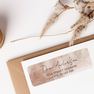 Stylish Beige Blush Return Address label