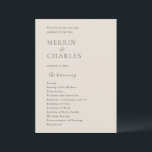 Stylish Beige Modern Wedding Program<br><div class="desc">Modern wedding program featuring a simple yet elegant design.</div>