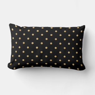 Stylish Beige Polka Dot Black Pattern Design Lumbar Cushion