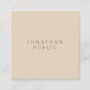 Stylish Beige Simple Template Minimalist Modern Square Business Card