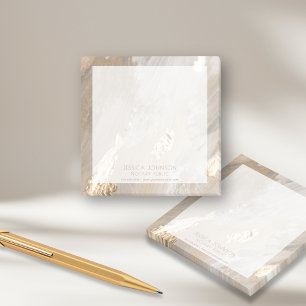 Stylish Beige Watercolor Gold Foil Name Notary  Post-it Notes