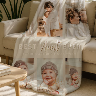 Stylish Best Aunt Ever 6 Photo  Fleece Blanket