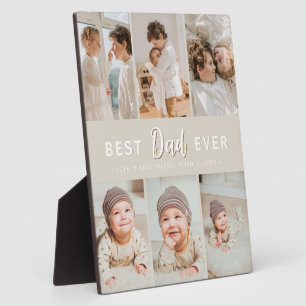 Stylish Best Dad Ever 6 Photo Plaque