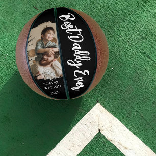 Stylish Best Daddy Ever Brushed Effect Photo Basketball