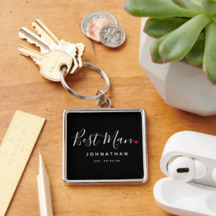 Stylish Best Man Wedding Key Ring