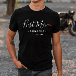 Stylish Best Man Wedding T-Shirt<br><div class="desc">The perfect gift for any best man,  the fun and modern design features a stylish typography script "Best Man" with cute little red love heart full stops. The design is easy to personalise with a name and established wedding date and will be the perfect keepsake from your special day.</div>