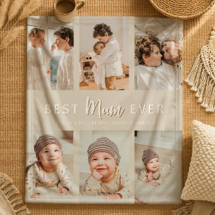 Stylish Best Mum Ever 6 Photo  Fleece Blanket