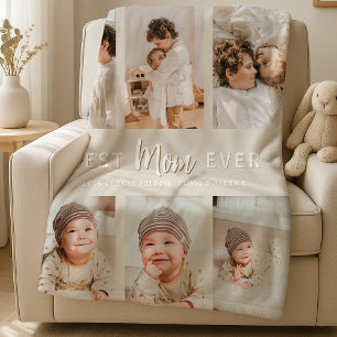 Stylish Best Mum Ever 6 Photo  Fleece Blanket