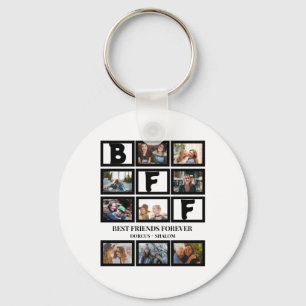 Stylish BFF Best Friends Forever 9 Photo Collage Key Ring