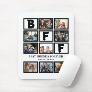 Stylish BFF Best Friends Forever 9 Photo Collage  Mouse Pad