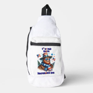 Stylish Bigfoot Rocking American Independence Day Sling Bag