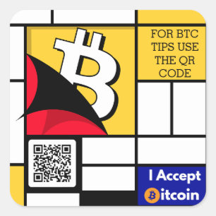 Stylish Bitcoin - Btc crypto  Square Sticker