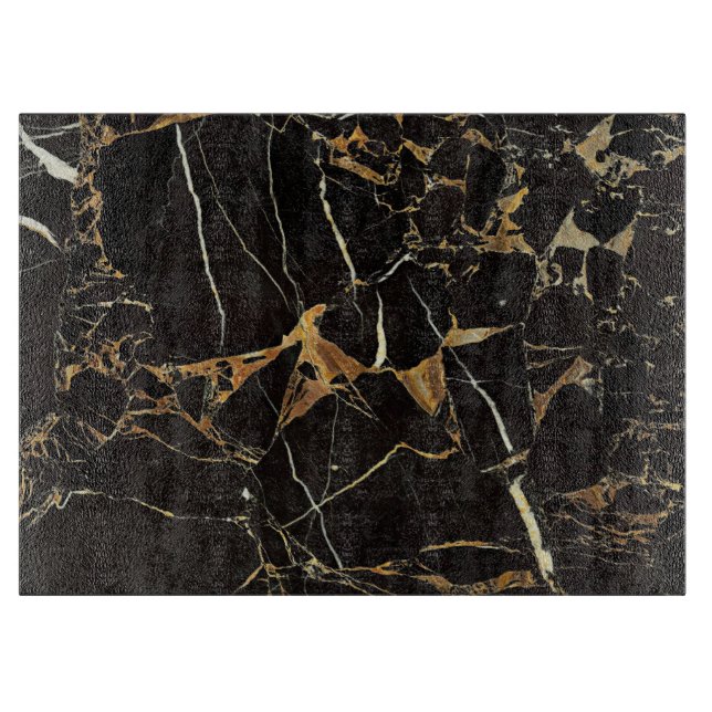 Stylish Black and Gold Marble | Custom  Cutting Board (Front)