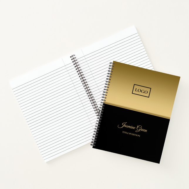 Stylish Black And Golden Background Notebook (Inside)